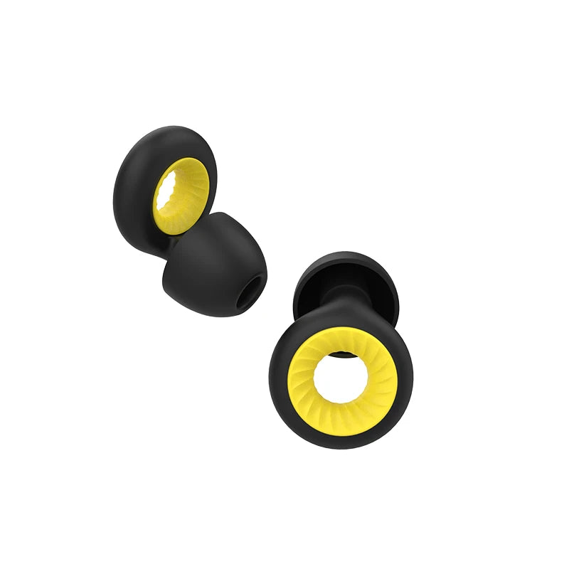 Anti-noise Sleep Soundproof Earplugs Noise Reduction Supplies Deep Sleeping Swimming Earplugs Reusable Silicone Silent Earplugs karavelas Black-yellow 