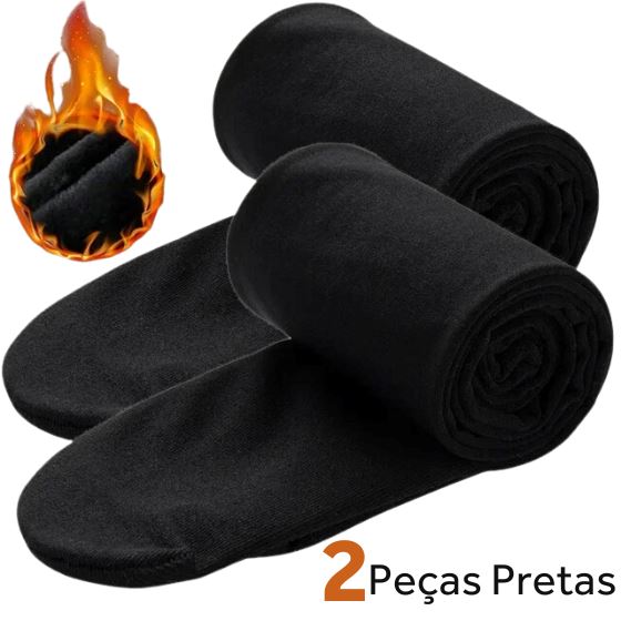 Comprei 1 e Leve 2 - Meia Calça Cozzy Térmica Peluciada - Frete Grátis karavelas 2 Peças Pretas 40-75 kg 