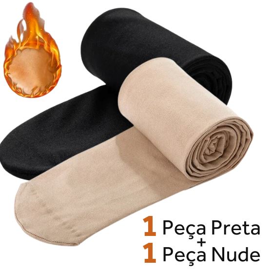 Comprei 1 e Leve 2 - Meia Calça Snug Térmica Peluciada - Frete Grátis karavelas 1 Peça Preta e 1 Peça Nude 40-75 kg 