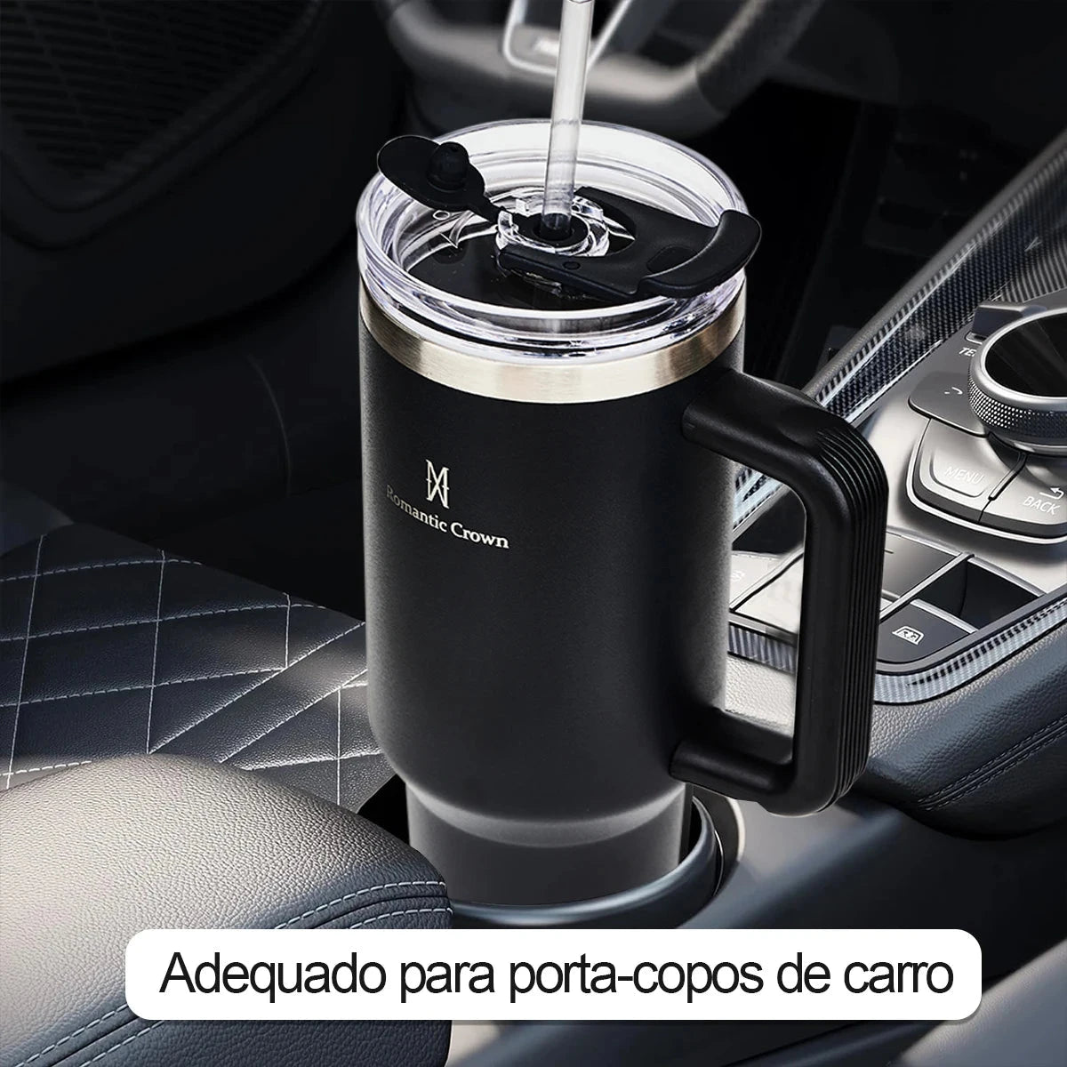 Copo térmico de aço inoxidável com canudo, 1,2L karavelas 