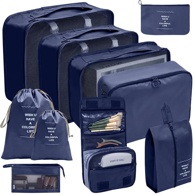 Kit de Organizador para Mala de Viagem karavelas Azul Marinho - 10 Peças 