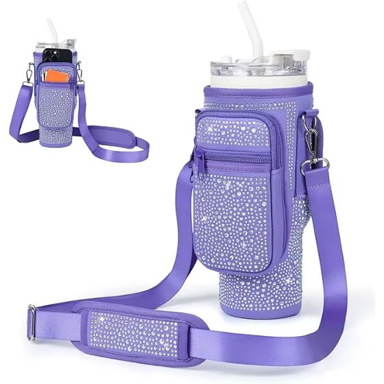 SmartCup Bag - Bolsa de Transporte Para Copo Térmico - 1,18L karavelas Lilas com Strass 