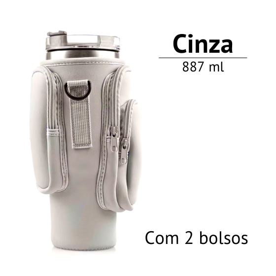 SmartCup Bag - Bolsa de Transporte Para Copo Térmico - 1,18L ou 887ML karavelas Cinza - 2 bolsos - 887 ML 