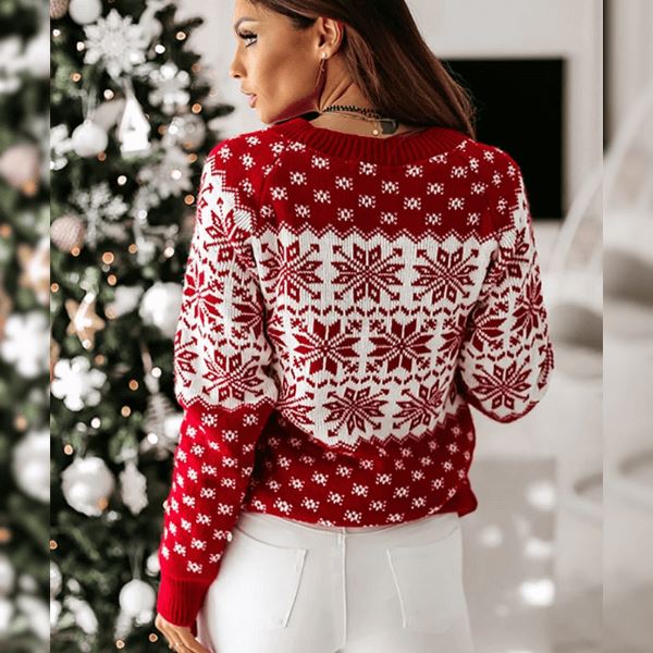 Suéter Merry Christmas Com Flocos de Neve suéter karavelas 