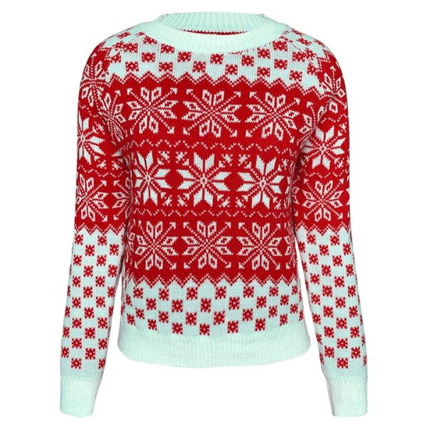 Suéter Merry Christmas Com Flocos de Neve suéter karavelas Vermelho P 