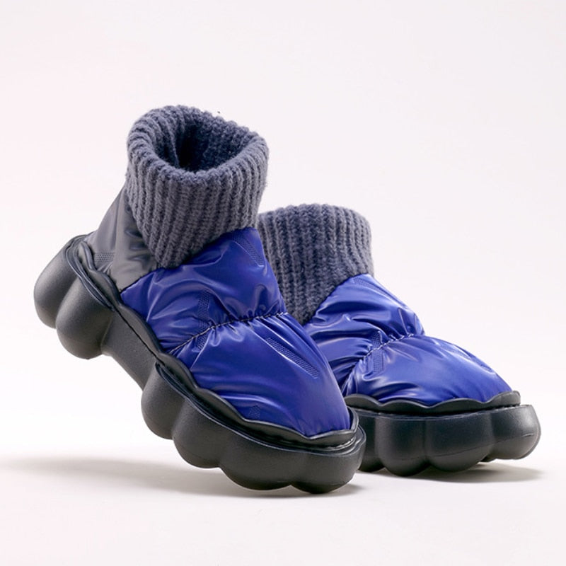 Winter Shoes for Women 2022 Keep Warm Fur Female Snow Boots Trendy Outside High Heels Light Woman Ankle Boot Botas Femininas 0 karavelas Blue 36-37 