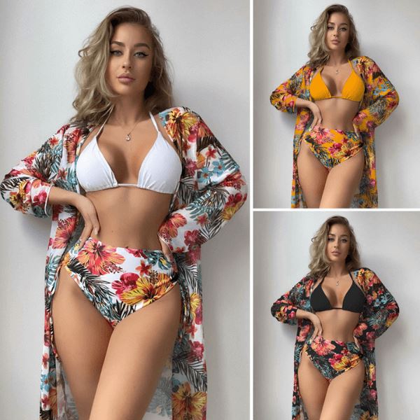 Conjunto de Biquíni Elegância Summer Floral - 3 Peças 0 karavelas 