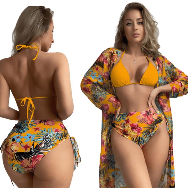 Conjunto de Biquíni Elegância Summer Floral - 3 Peças 0 karavelas 