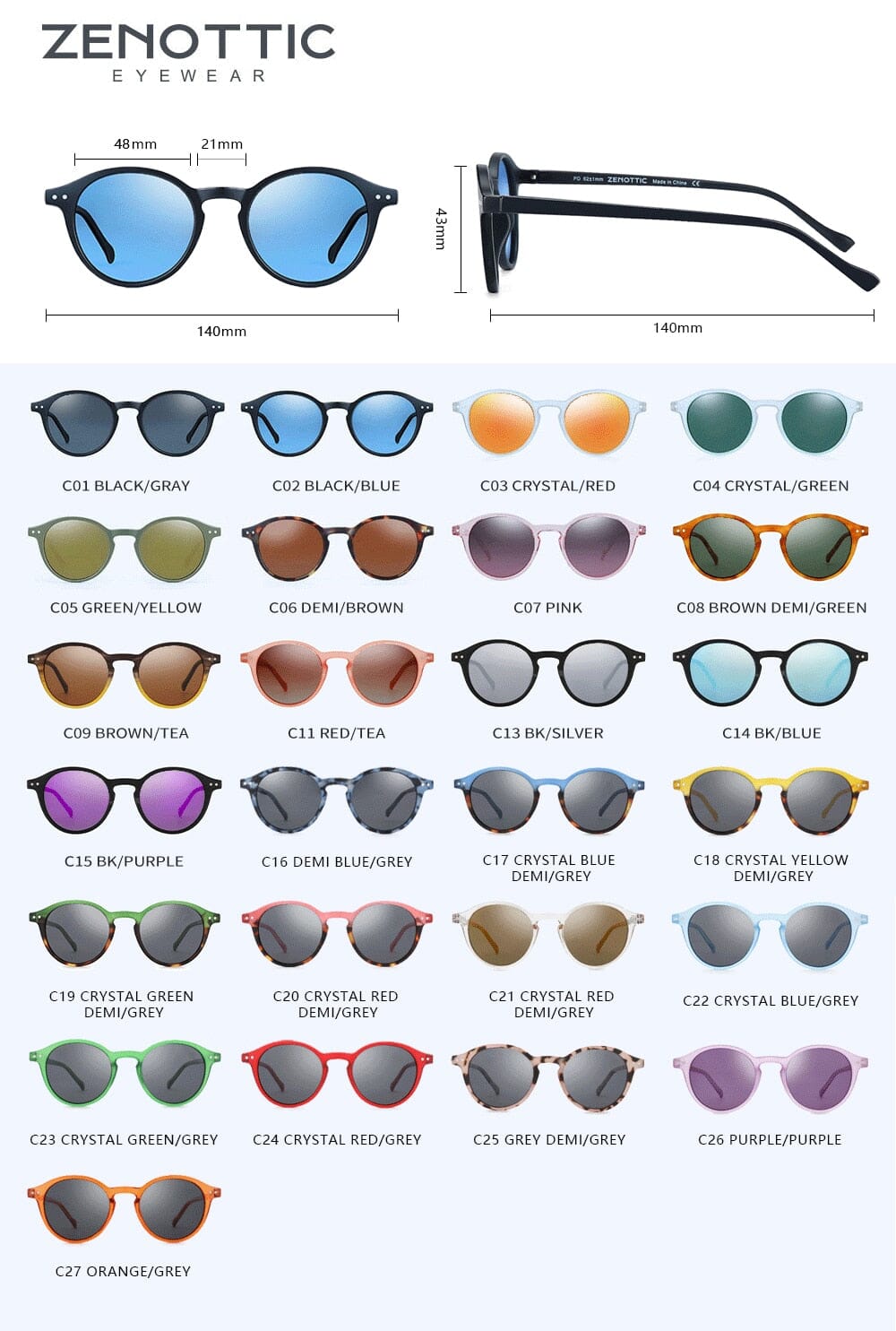Óculos de Sol Polarizado Ibiza UV400 Zenottic + Brinde Exclusivo 0 karavelas 